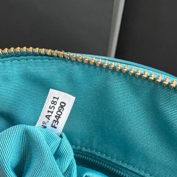 Coach Mini Cora Domed Blue Turquoise Leather Satchel Crossbody Bag F34090 - Picture 11 of 13